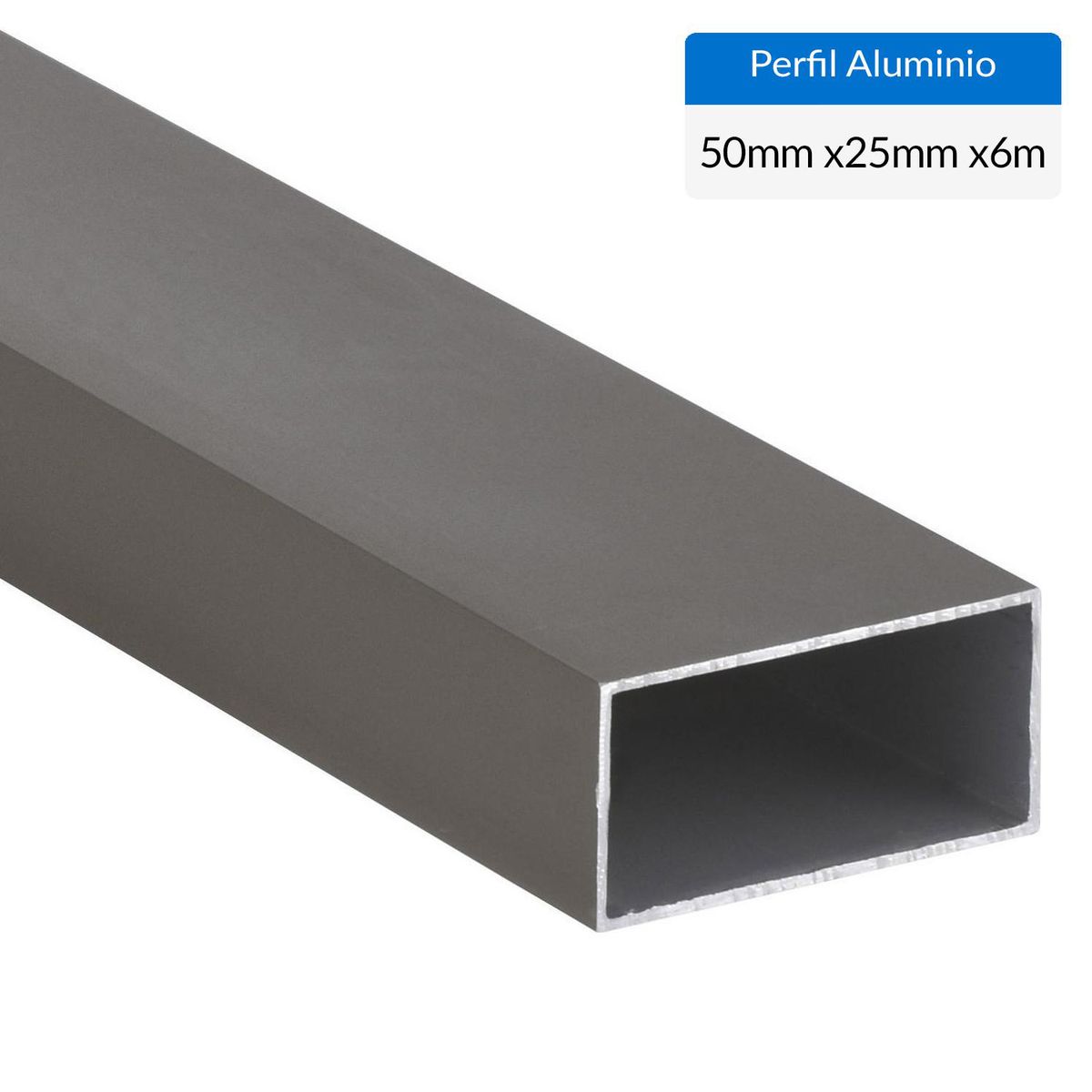 SUPERFIL - Perfil Tubular Gris Aluminio 50x25x1,2 mm 6 m
