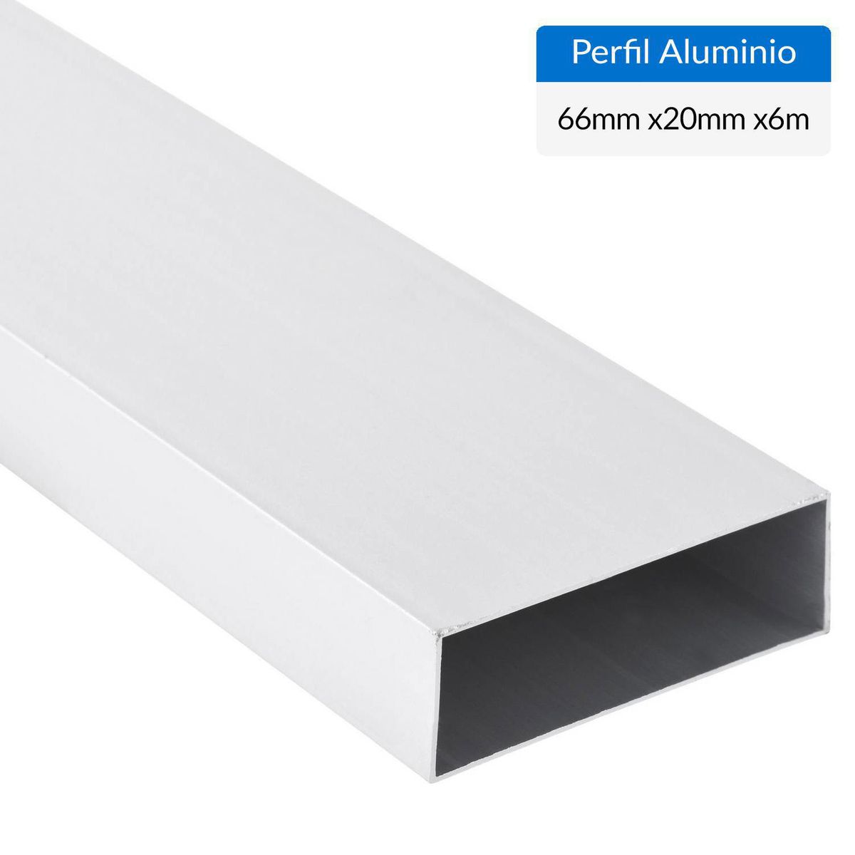 SUPERFIL - Perfil Tubular Blanco Aluminio 66x20x1 mm 6 m