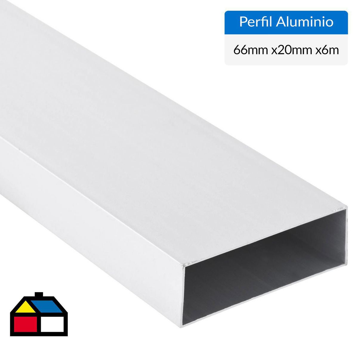 SUPERFIL - Perfil Tubular Blanco Aluminio 66x20x1 mm 6 m