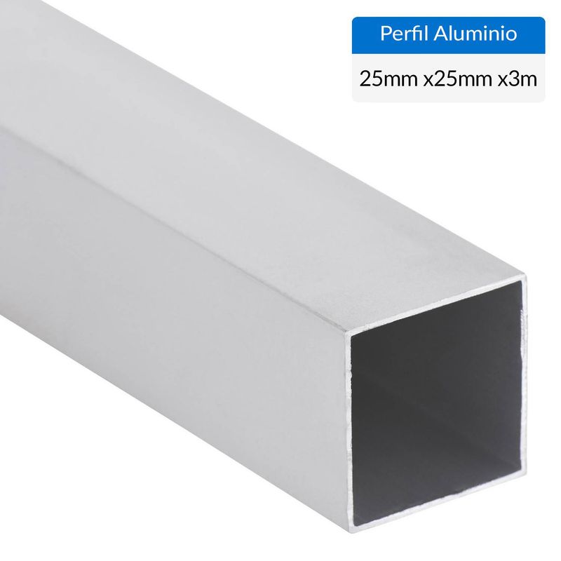 SUPERFIL - Perfil Tubular Gris Aluminio 25x25x1 mm  3 m