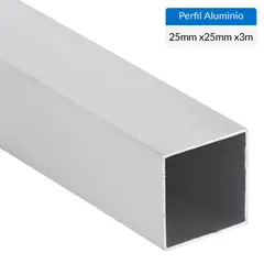 SUPERFIL - Perfil Tubular Gris Aluminio 25x25x1 mm 3 m