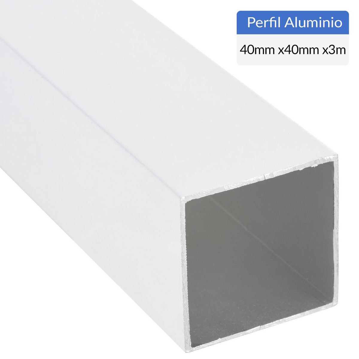 SUPERFIL - Perfil Tubular Blanco Aluminio 40x40x1 mm 3 m
