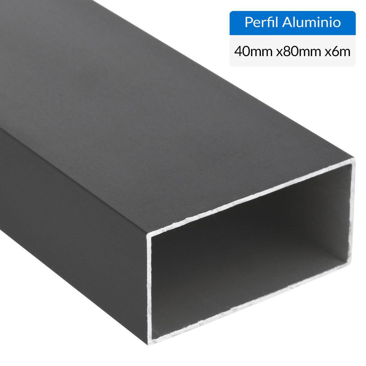 SUPERFIL - Perfil Tubular Negro Aluminio 40x80x1,2 mm 6 m