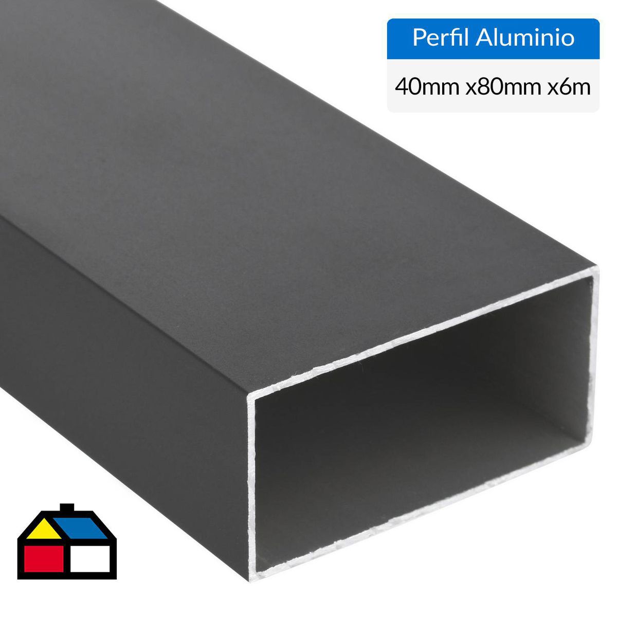SUPERFIL - Perfil Tubular Negro Aluminio 40x80x1,2 mm 6 m