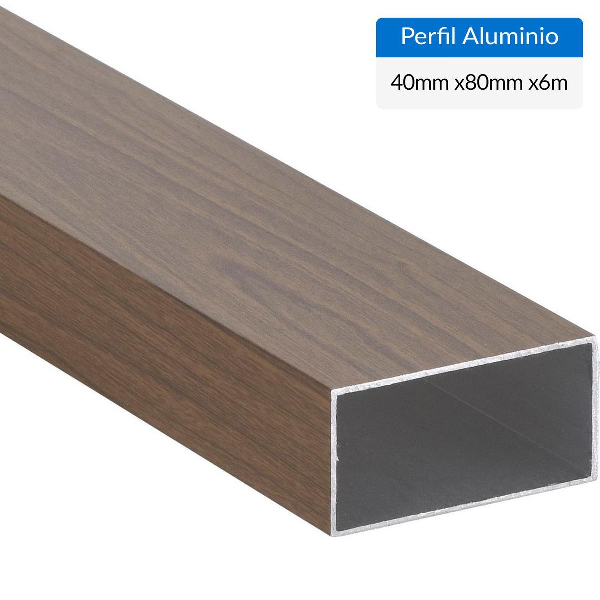 SUPERFIL - Perfil Tubular Café Aluminio 40x80x1,2 mm 6 m
