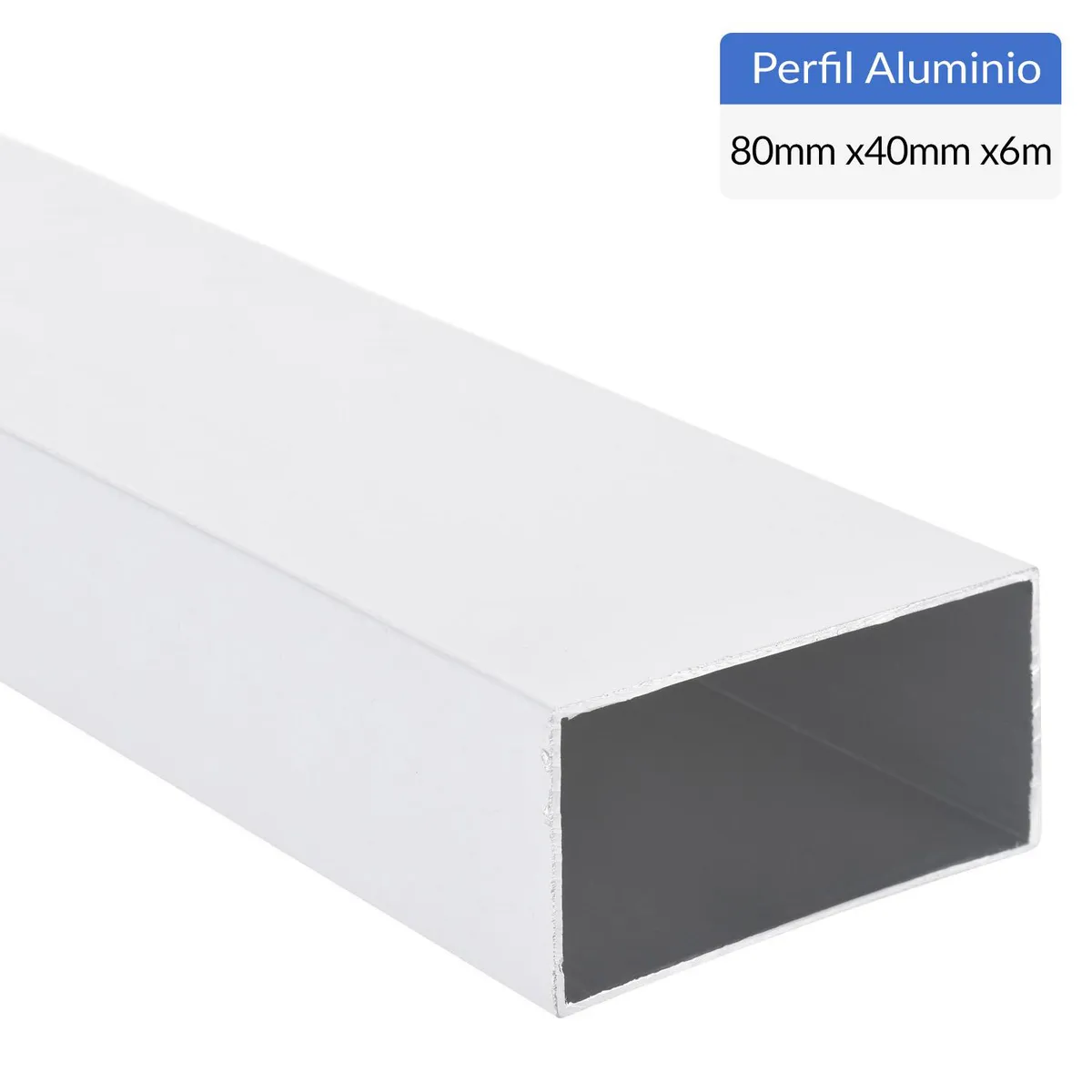 SUPERFIL - Perfil Tubular Blanco Aluminio 40x80x1,2 mm 6 m