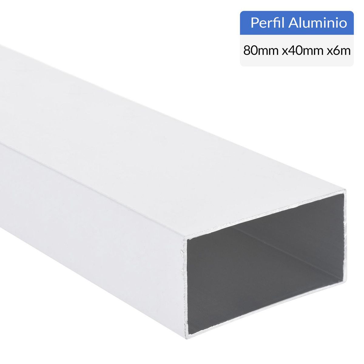 SUPERFIL - Perfil Tubular Blanco Aluminio 40x80x1,2 mm 6 m