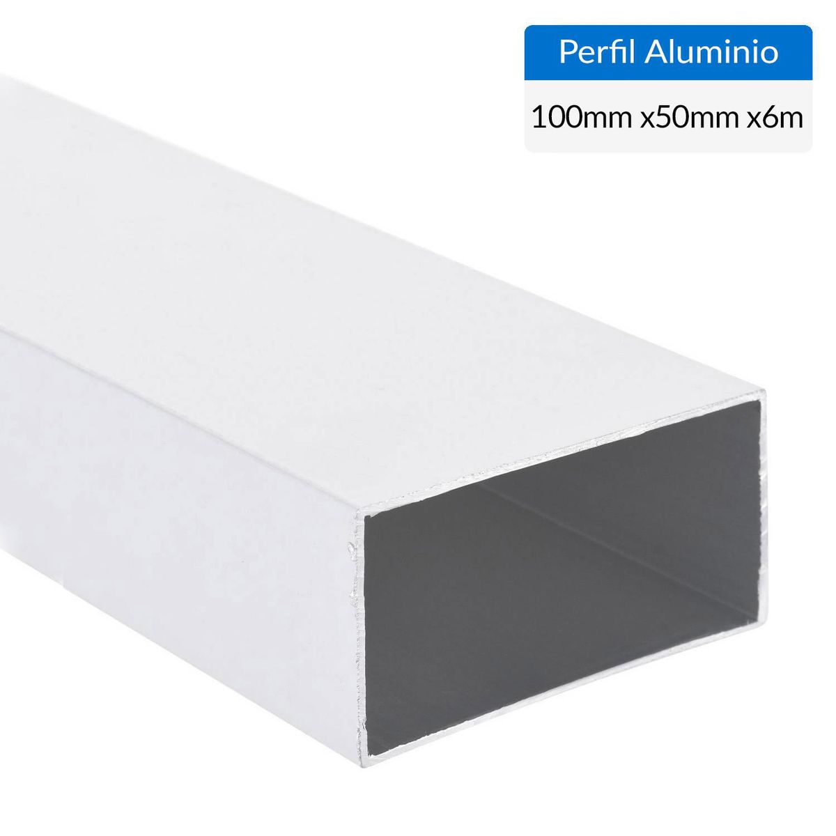 SUPERFIL - Perfil Tubular Blanco Aluminio 100x50x1,5 mm 6 m