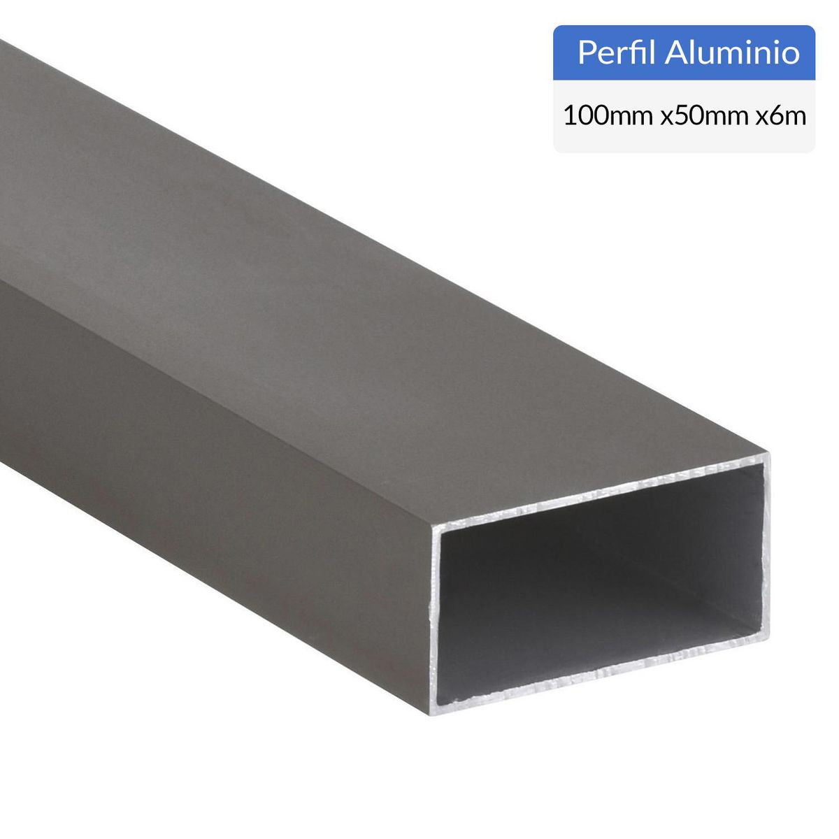 SUPERFIL - Perfil Tubular Gris Aluminio 100x50x1,5 mm 6 m