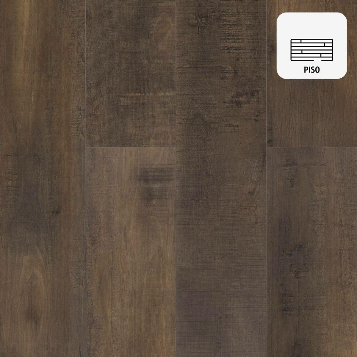 HOLZTEK - Piso SPC 4 mm 18x124 cm Hickory Brown Café. 2.2 m2