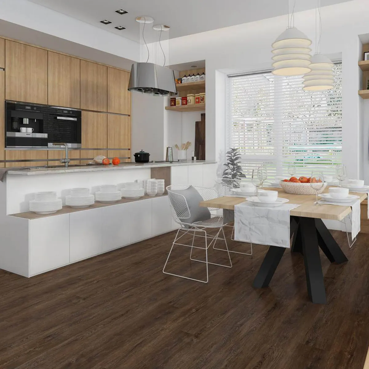 HOLZTEK - SPC 4 mm 18x124 cm Hickory Dark Café. 2.2 m2