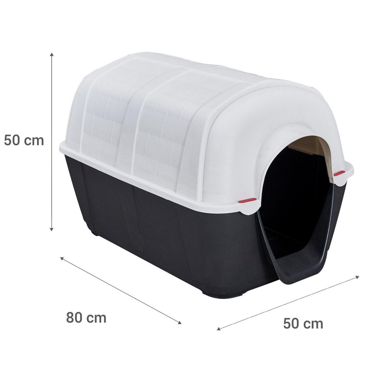 PETIZOOS - Casa de Perro Talla S 50x50x80 cm Blanco y negro