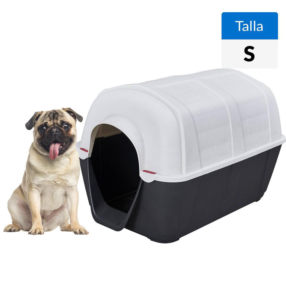 PETIZOOS - Casa de Perro Talla S 50x50x80 cm Blanco y negro