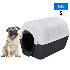 PETIZOOS - Casa Talla S para Perro 50x50x80 cm Blanco y negro