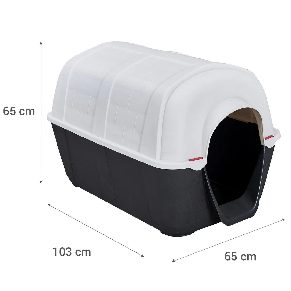 PETIZOOS - Casa de Perro Talla L 65x65x103 cm Blanco y negro