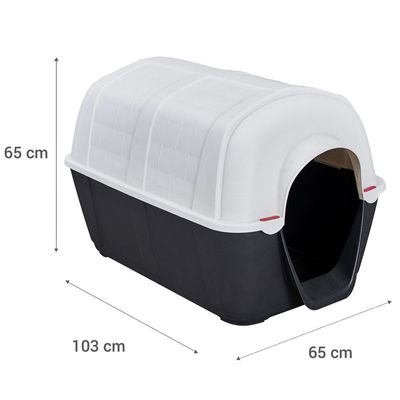 Imagen 2 del producto Casa de Perro Talla L 65x65x103 cm Blanco y negro