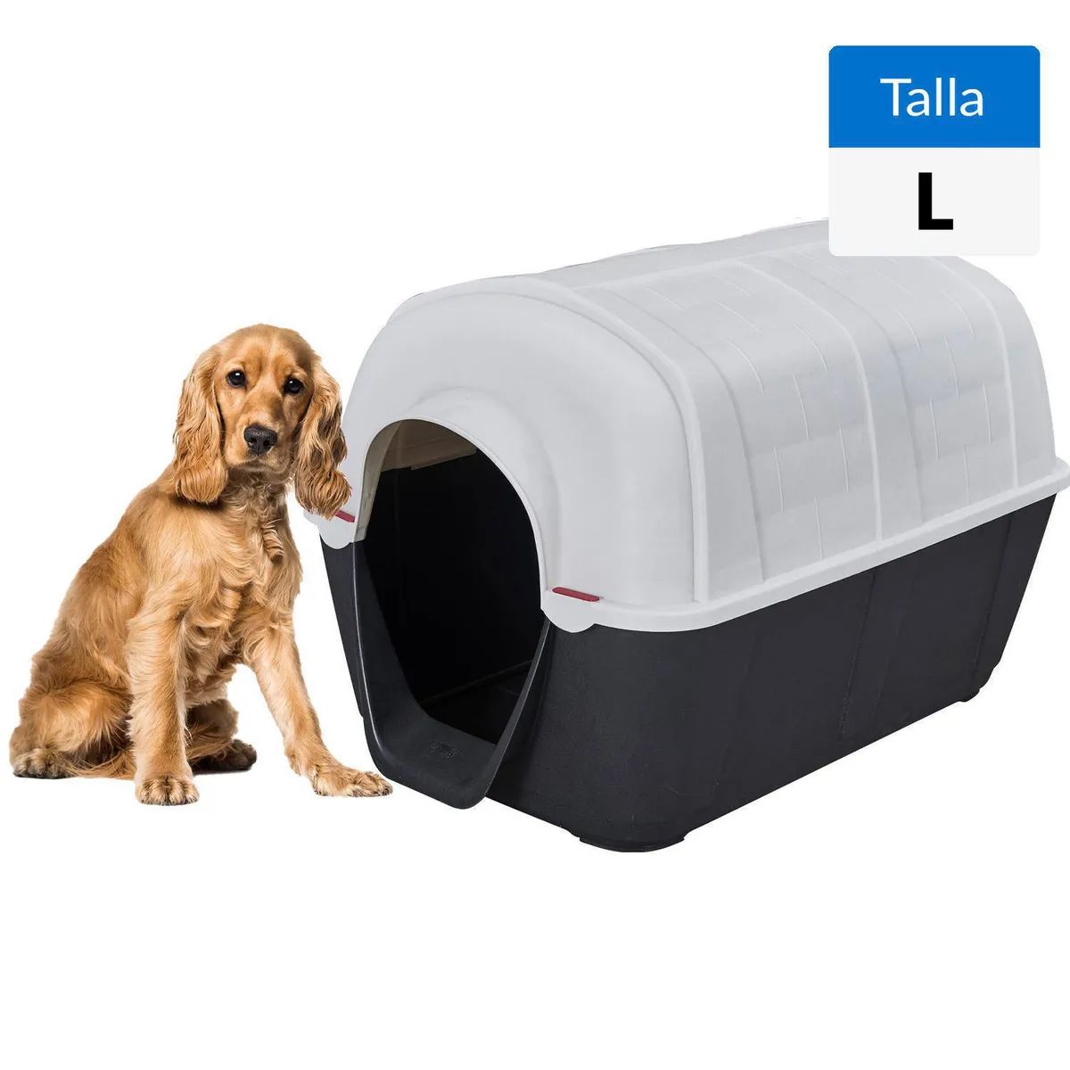 PETIZOOS - Casa de Perro Talla L 65x65x103 cm Blanco y negro