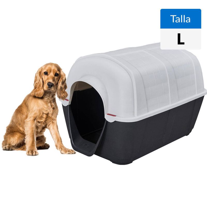 PETIZOOS - Casa Talla L para Perro 65x65x103 cm Blanco y negro