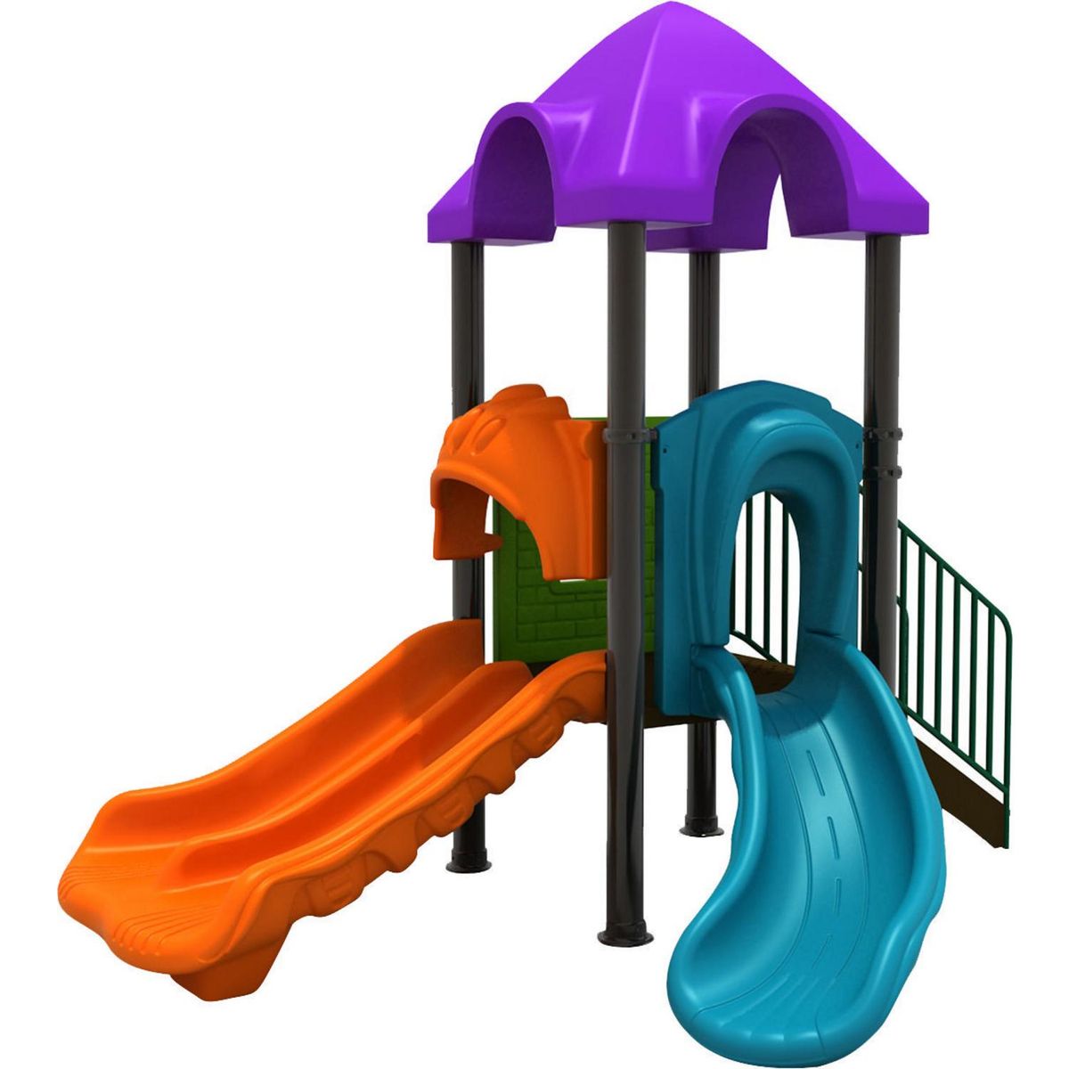 PLAYPLAZA - Juego Modular Plaza 275x365x400 cm Naranja/aguamarina/Morado