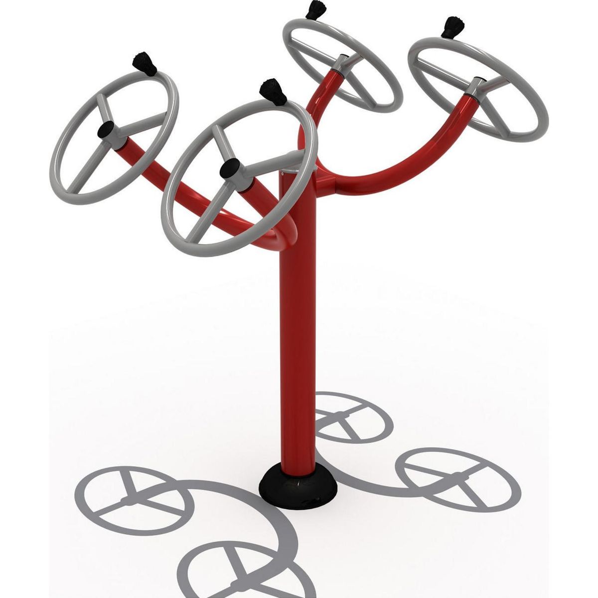 PLAYPLAZA - Máquina Elongadora Tren Superior Rojo/Gris