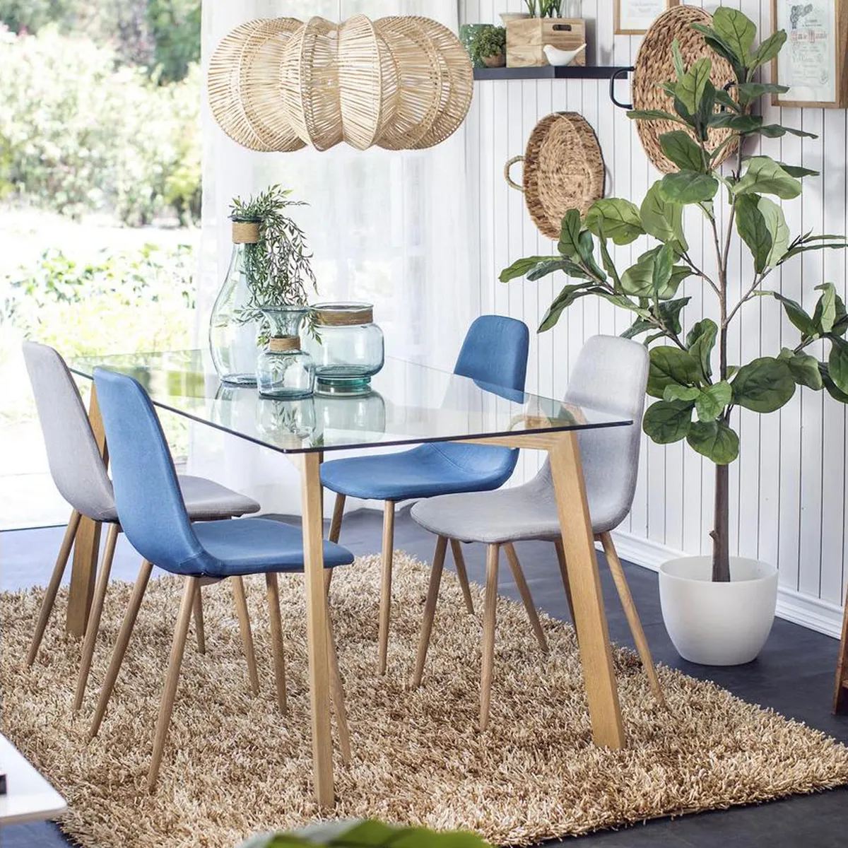 JUST HOME COLLECTION - Mesa comedor vidrio