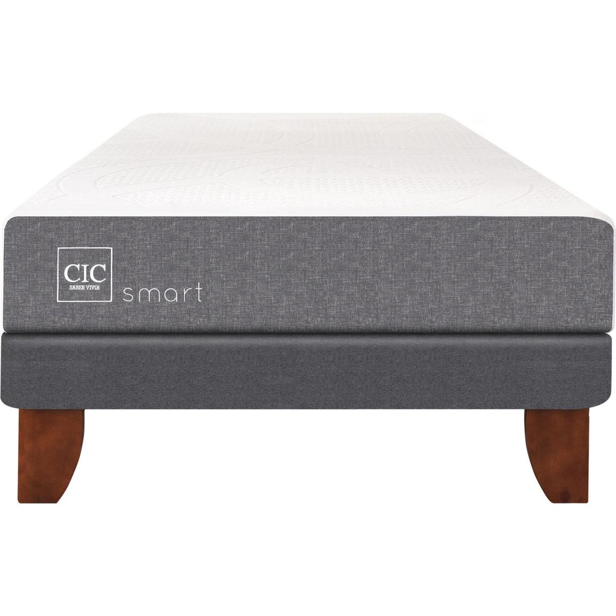 CIC - Cama 1.5 plazas Europea Smart Blanco/gris
