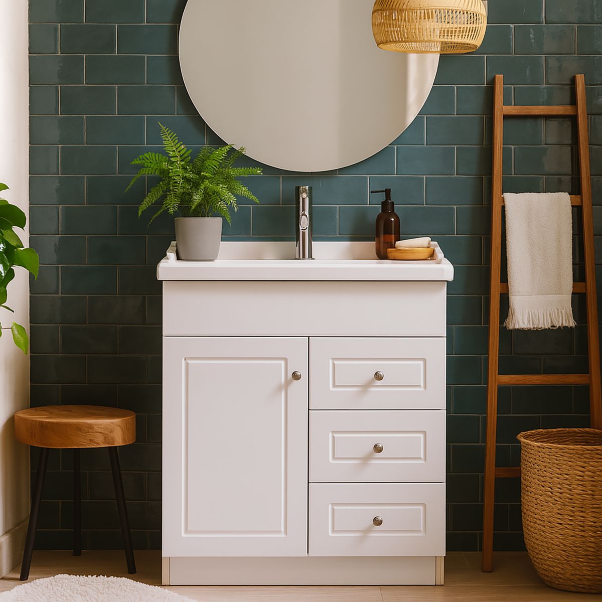 DOMSA - Kit mueble vanitorio B70-PHNB F 70x47x80 cm