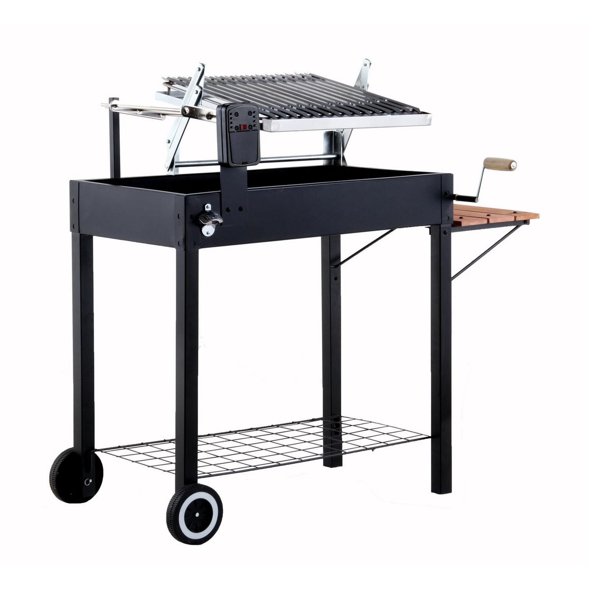 MR BEEF - Parrilla a Carbón con Espiedo y Ruedas Acero