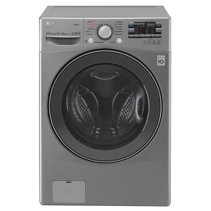LG - Lavadora secadora 15/8 kg Gris WD15DGS6