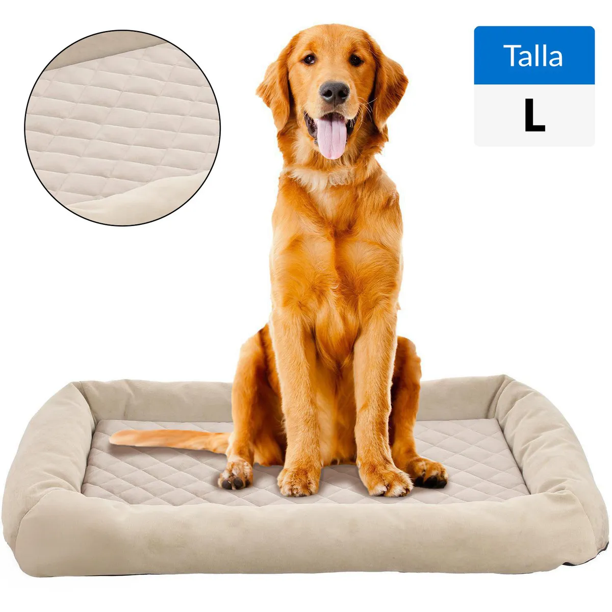 PETIZOOS - Colchón Mascota para Perro 12x65x105 cm Beige