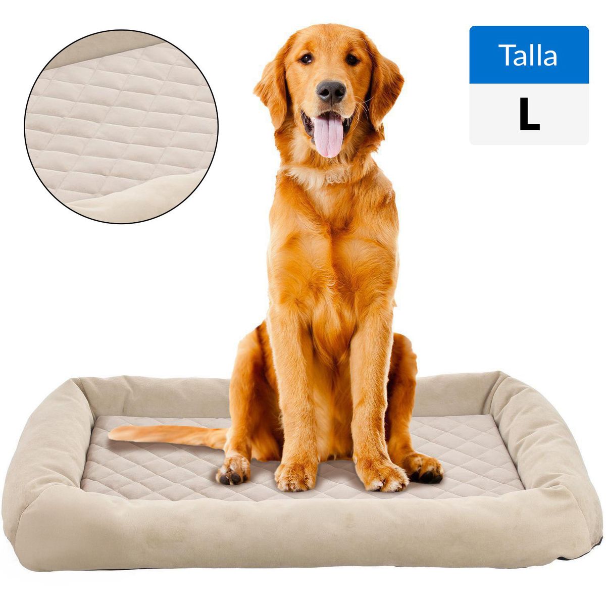 PETIZOOS - Colchón Mascota para Perro 12x65x105 cm Beige