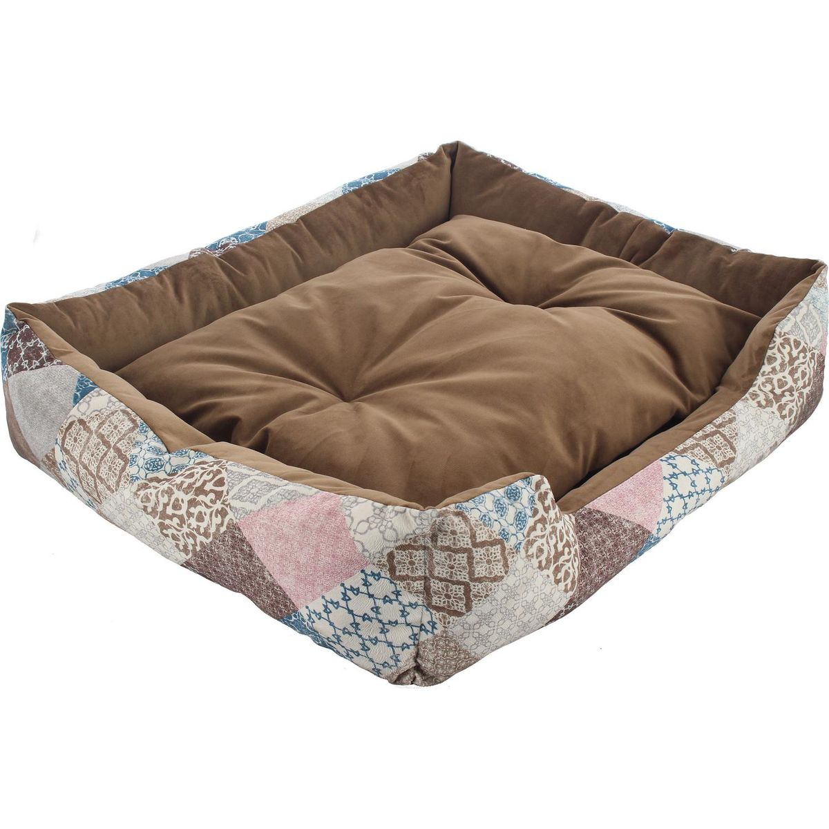 PETIZOOS - Cama Mascota Felpa para Perro 25x80x100 cm Mostaza