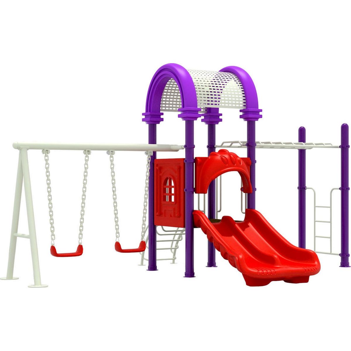 PLAYPLAZA - Juego Modular Plaza 365x390x615 cm Blanco/Rojo