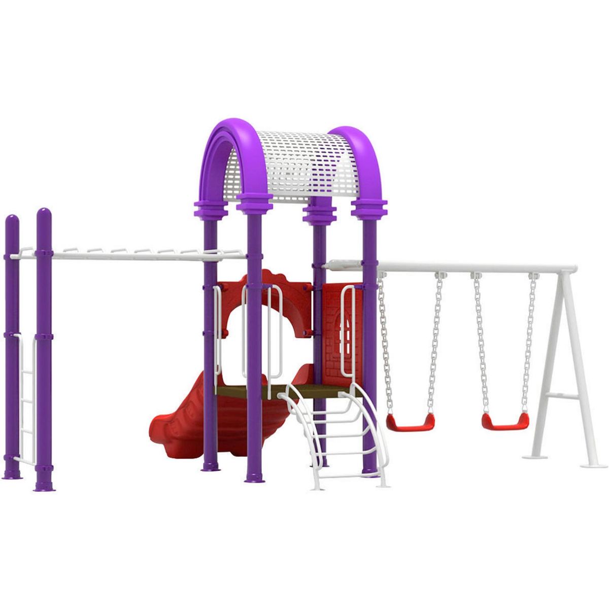 PLAYPLAZA - Juego Modular Plaza 365x390x615 cm Blanco/Rojo