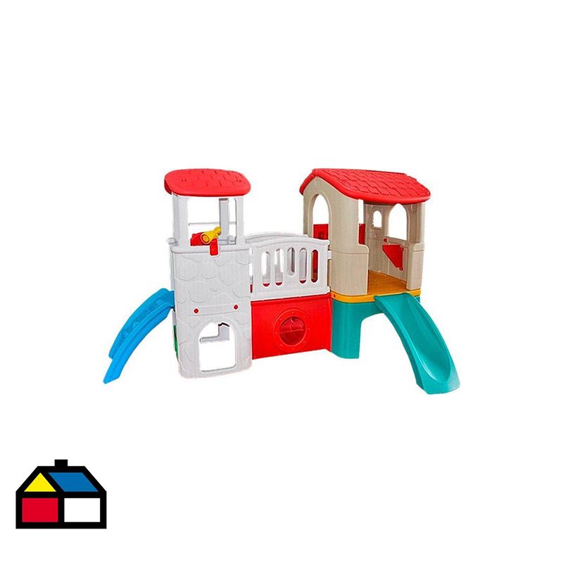 SM - Centro de Juegos para Niños Casa Club 170x175x308 cm Blanco/Beige