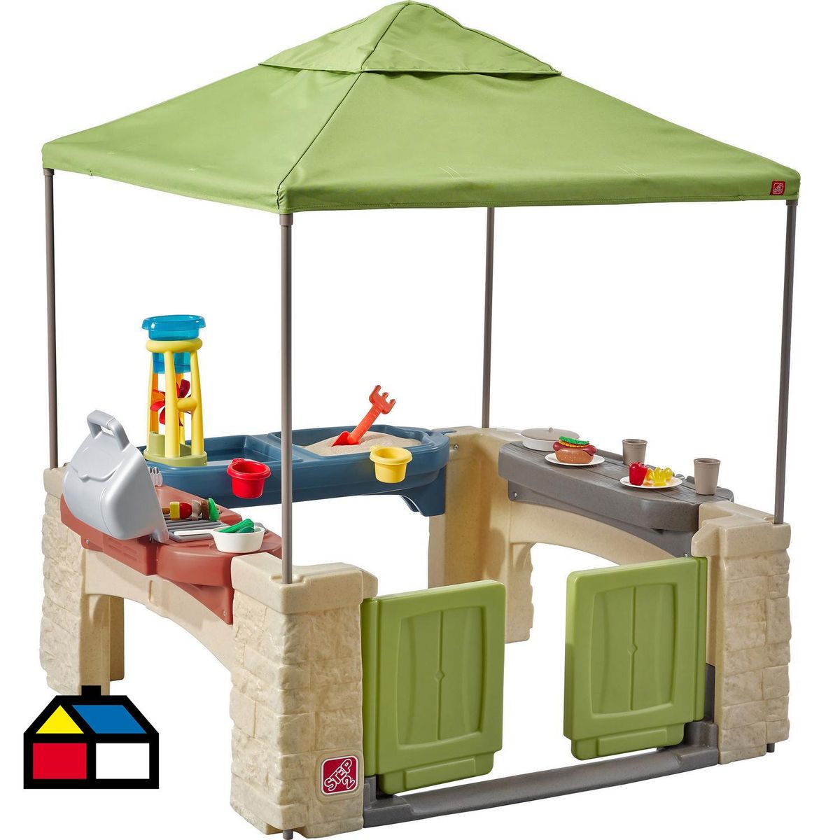 STEP 2 - Casa de Juego Multipropósito 121x152x121 cm Beige/Verde