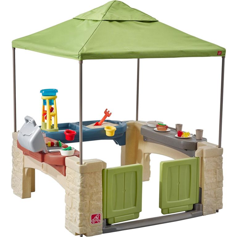 Casa de Juego Multiproposito 121x152x121 cm Beige/Verde