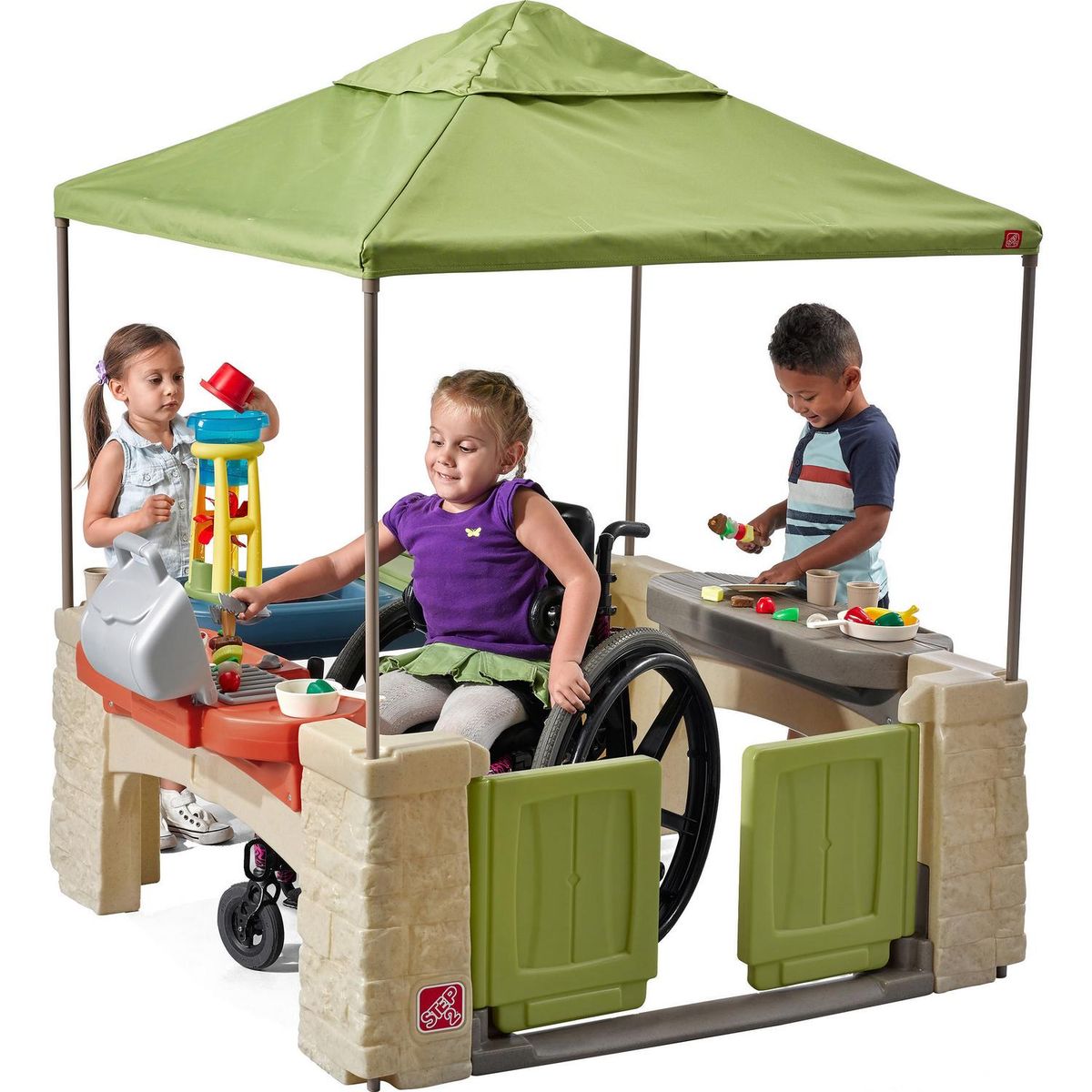 STEP 2 - Casa de Juego Multipropósito 121x152x121 cm Beige/Verde