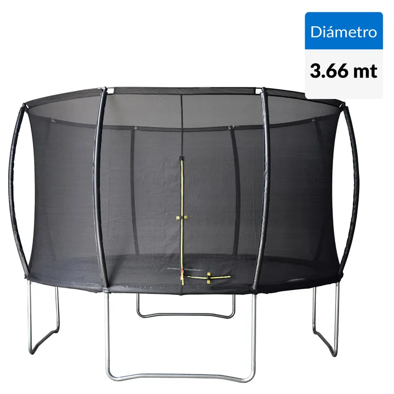 Cama Elástica y Malla Protección 366x256x366 cm Negro