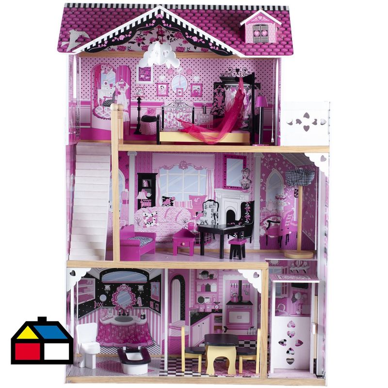 TALBOT - Casa de Muñecas Sofía 80x121x41 cm Rosado Desde 2 años