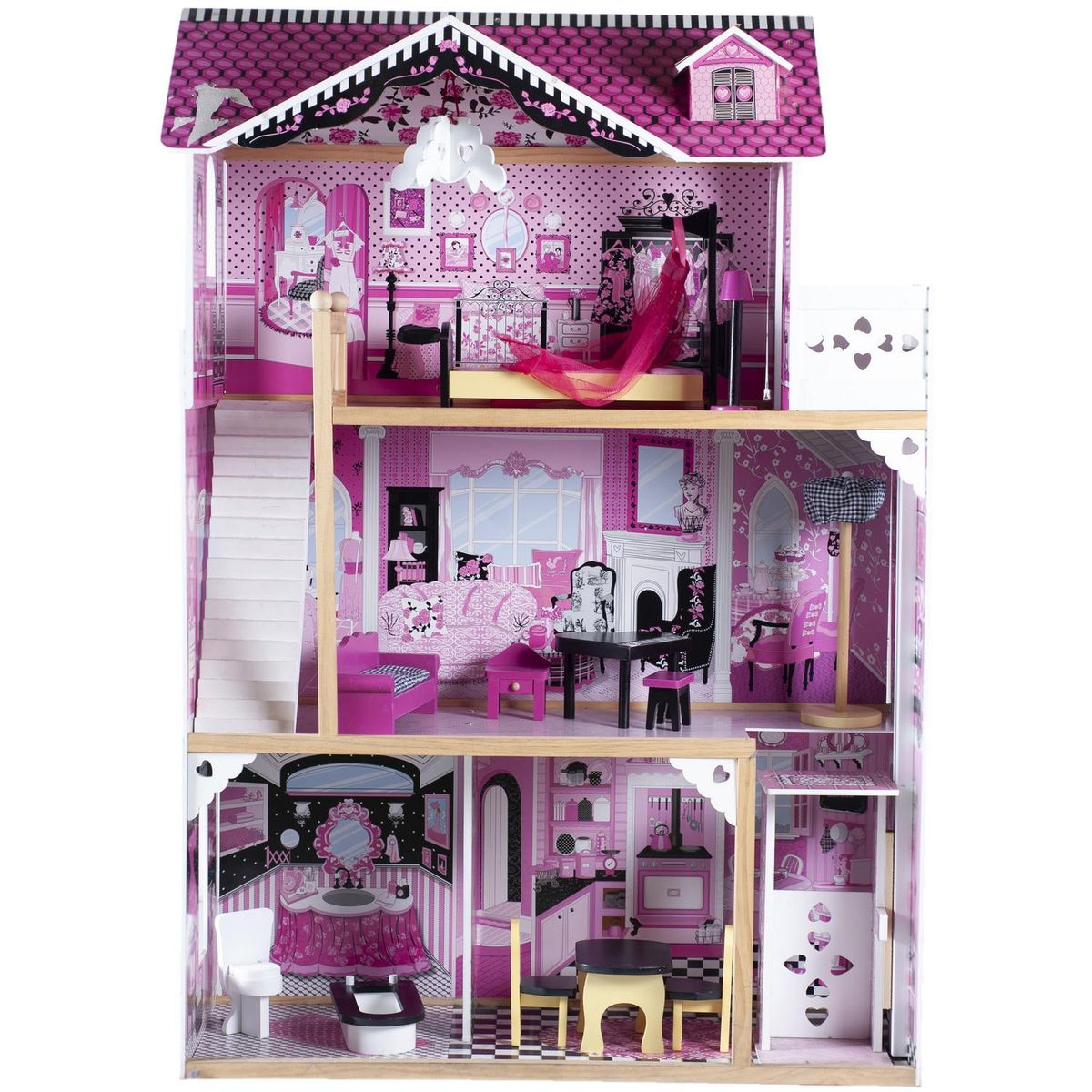 HOBBY MARKET - Casa de Muñecas Sofía 80x121x41 cm Rosado Desde 2 años