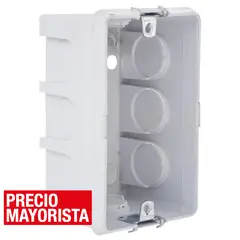 MEC - Caja de Distribución p/ concreto Soporte Metálico Blanca PVC embutida