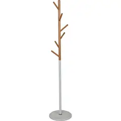 JUST HOME COLLECTION - Perchero con 6 Perchas Metal Madera Blanco