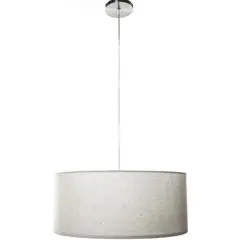 DISEÑO 3 - Lámpara de colgar 2 luces pantalla tela cruda 50x20 cm E27 40W.