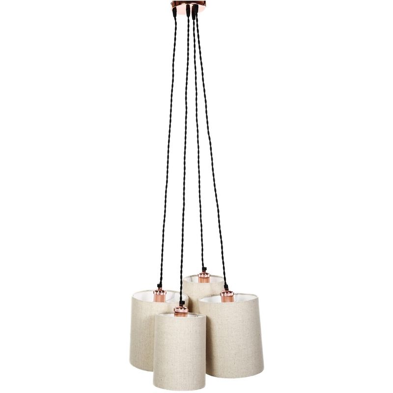 DISEÑO 3 - Lámpara Colgante Racimo Tela Beige