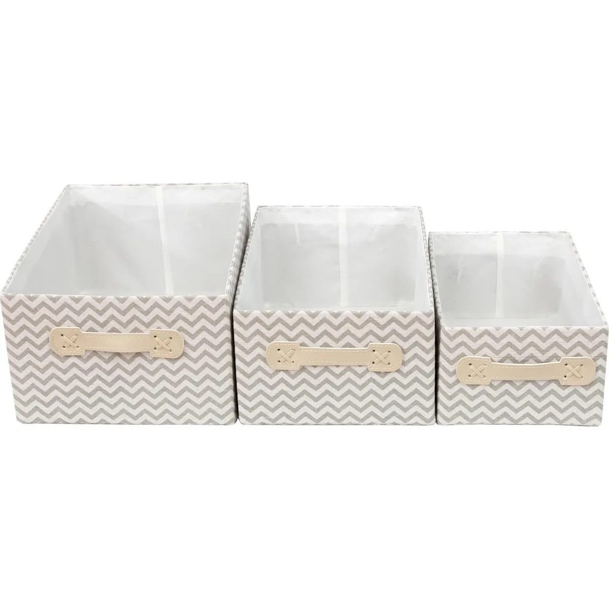 JUST HOME COLLECTION - Set 3 Cajas 36.1x16.3x24.8 cm Blanco/Gris
