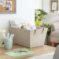 JUST HOME COLLECTION - Caja de tela zigzag 37x20x27 cm