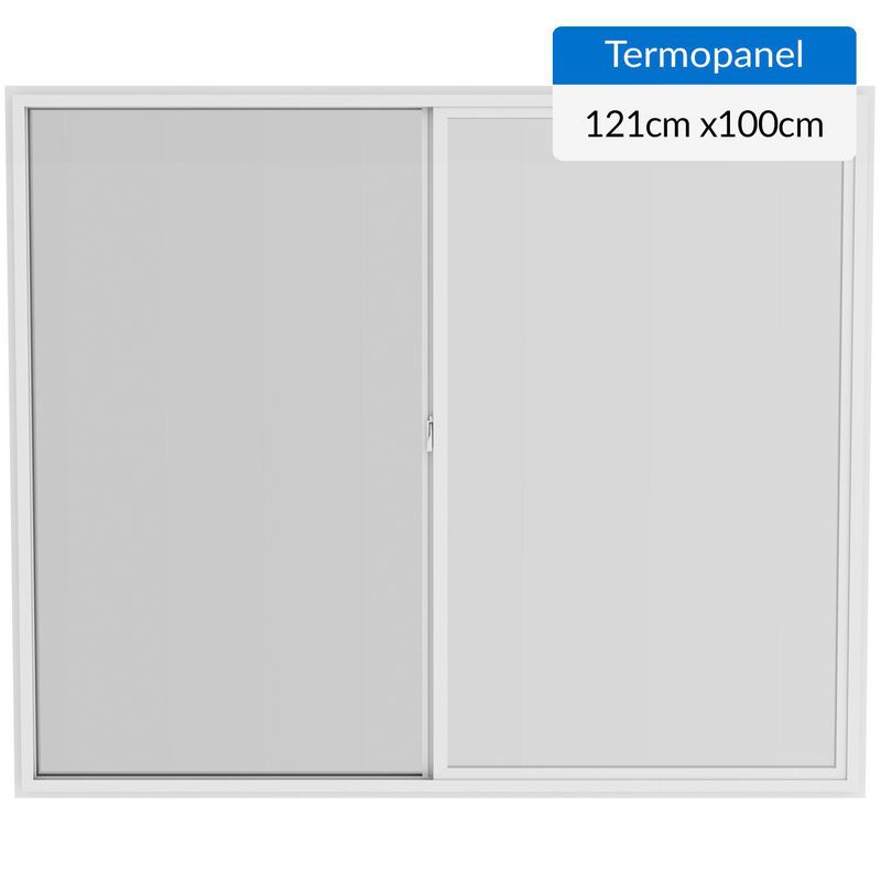 WINTEC - Ventana termopanel Low-E PVC 121x100 cm blanco corredera
