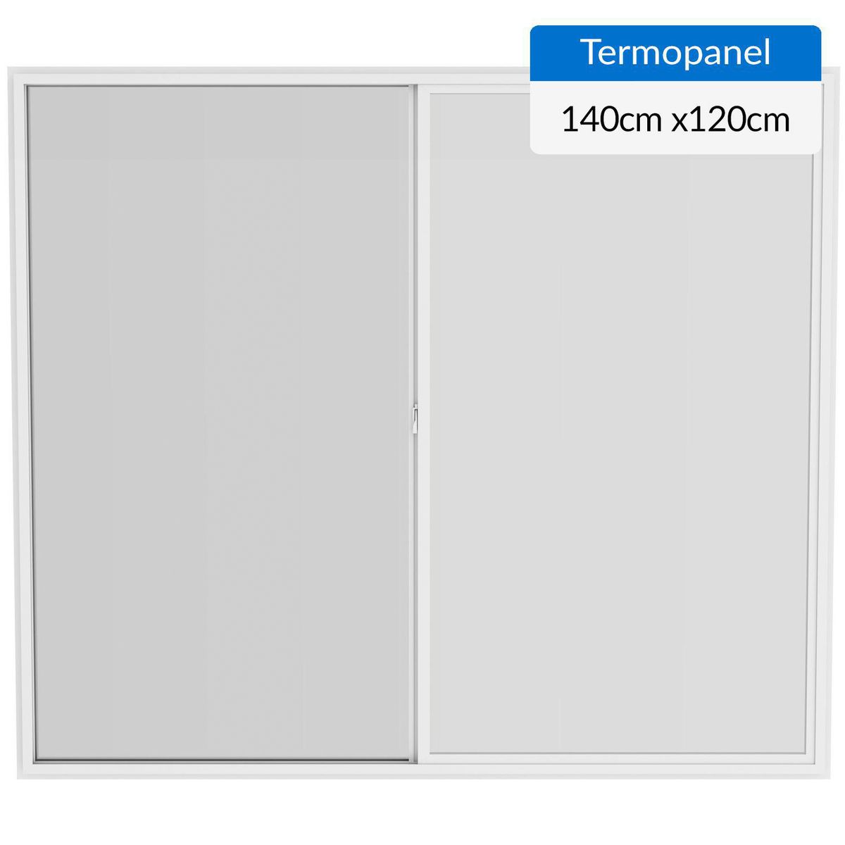 WINTEC - Ventana termopanel Low-E PVC 140x120 cm blanco corredera