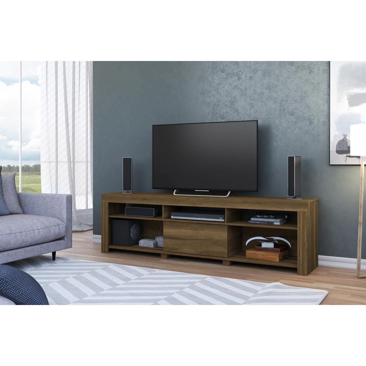 VEKKAHOME - Rack TV paris 52,5x183x35 cm